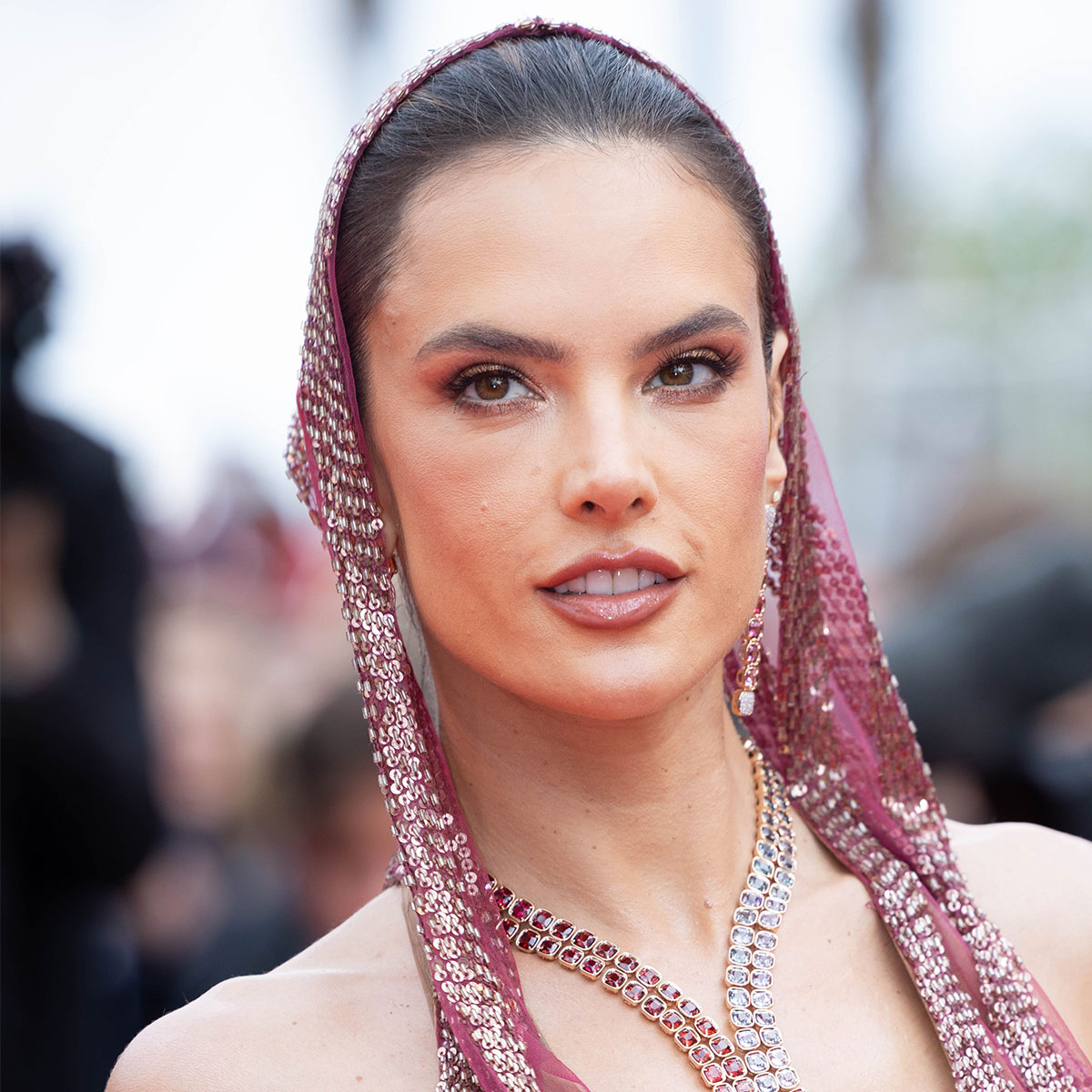 Alessandra Ambrosio Shines In A Plunging Sheer Elie Saab Gown For The ...
