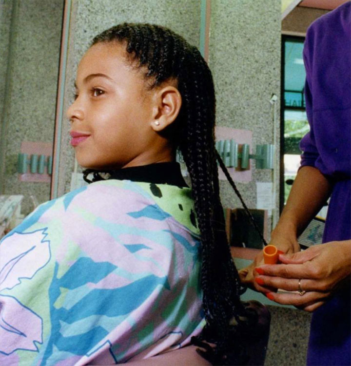 Beyonce natural hair braided as child Instagram