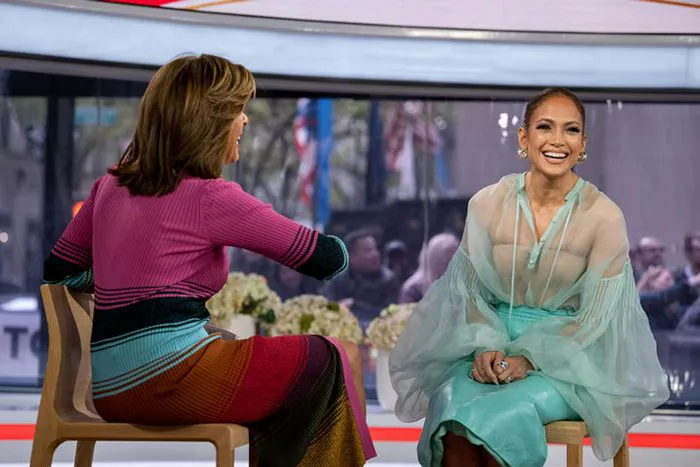 Hoda Kotb and Jennifer Lopez at an event in May 2023.
