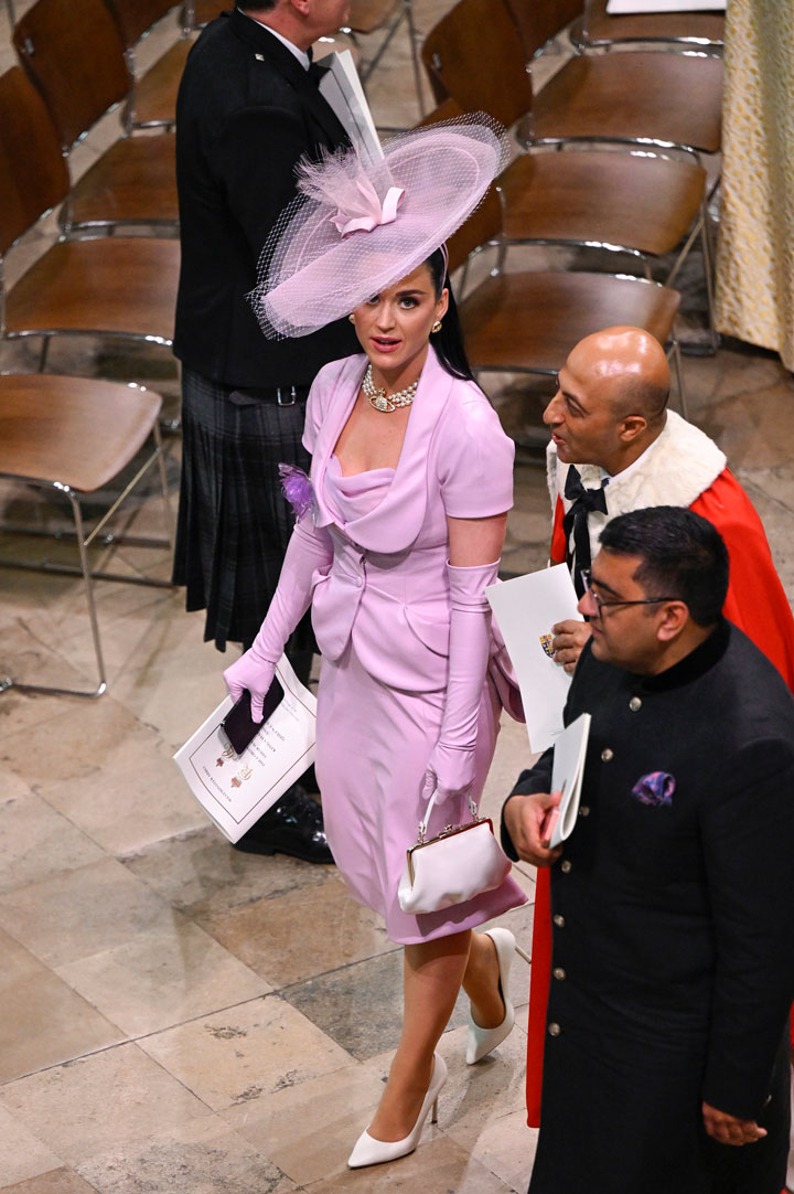 Katy Perry lilac Vivienne Westwood King Charles coronation