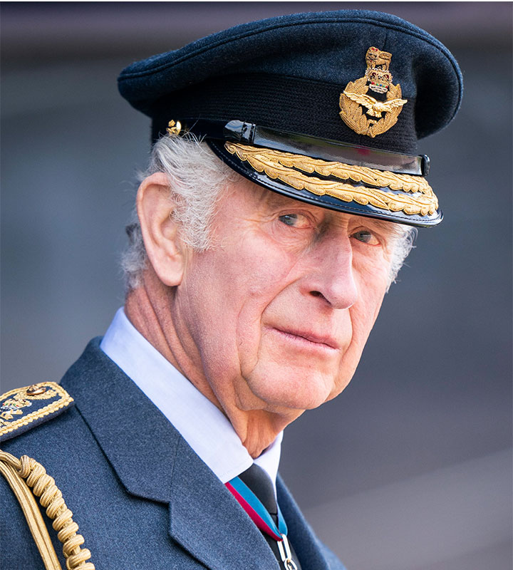 King Charles III in full regalia at event