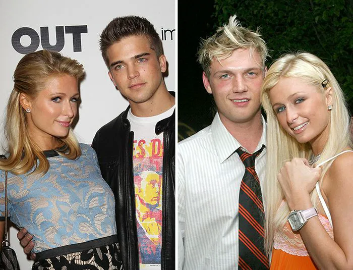 Paris Hilton with ex boyfriends River Viiperi Nick Carter