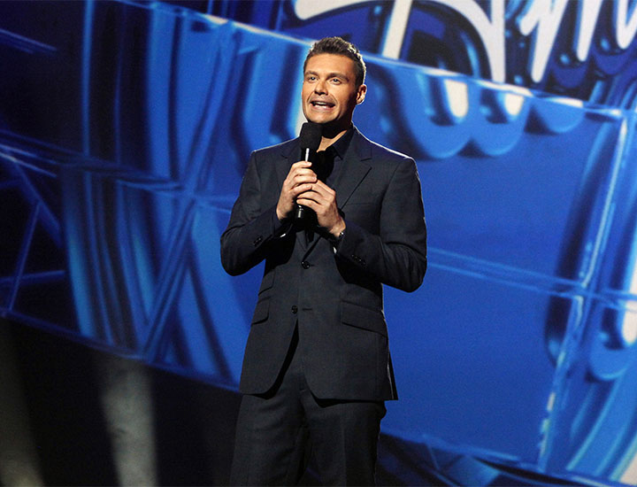 Ryan Seacrest hosting American Idol in 2010
