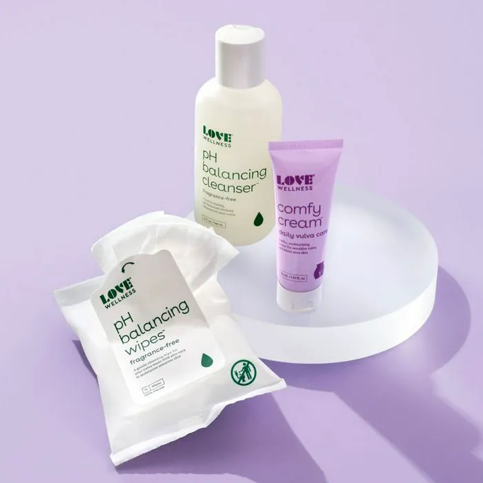 Skincare kit designed for intimate care and comfort.