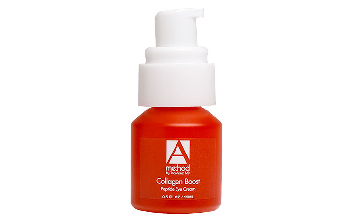 the a method red collagen boost peptide eye cream bottle isolated