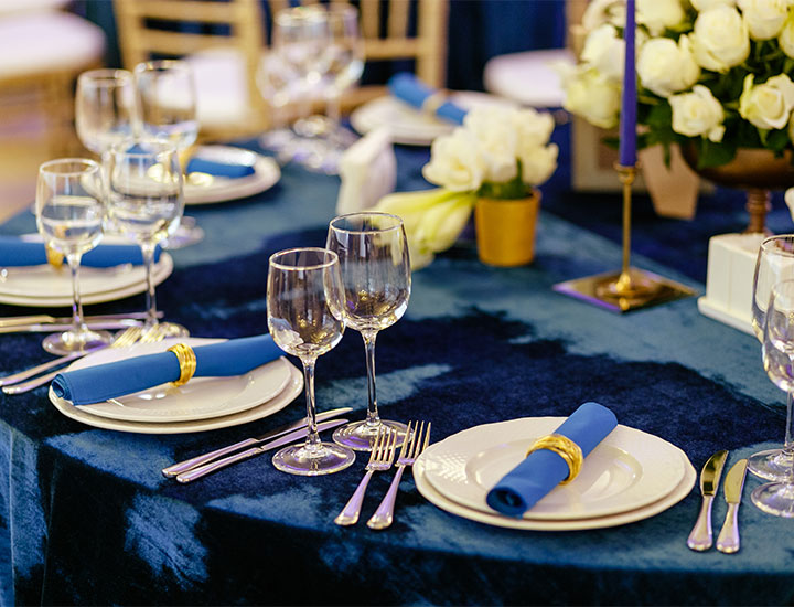 Royal Blue table décor