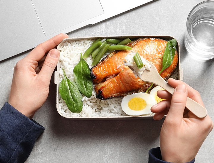 Salmon high-protein packed lunch