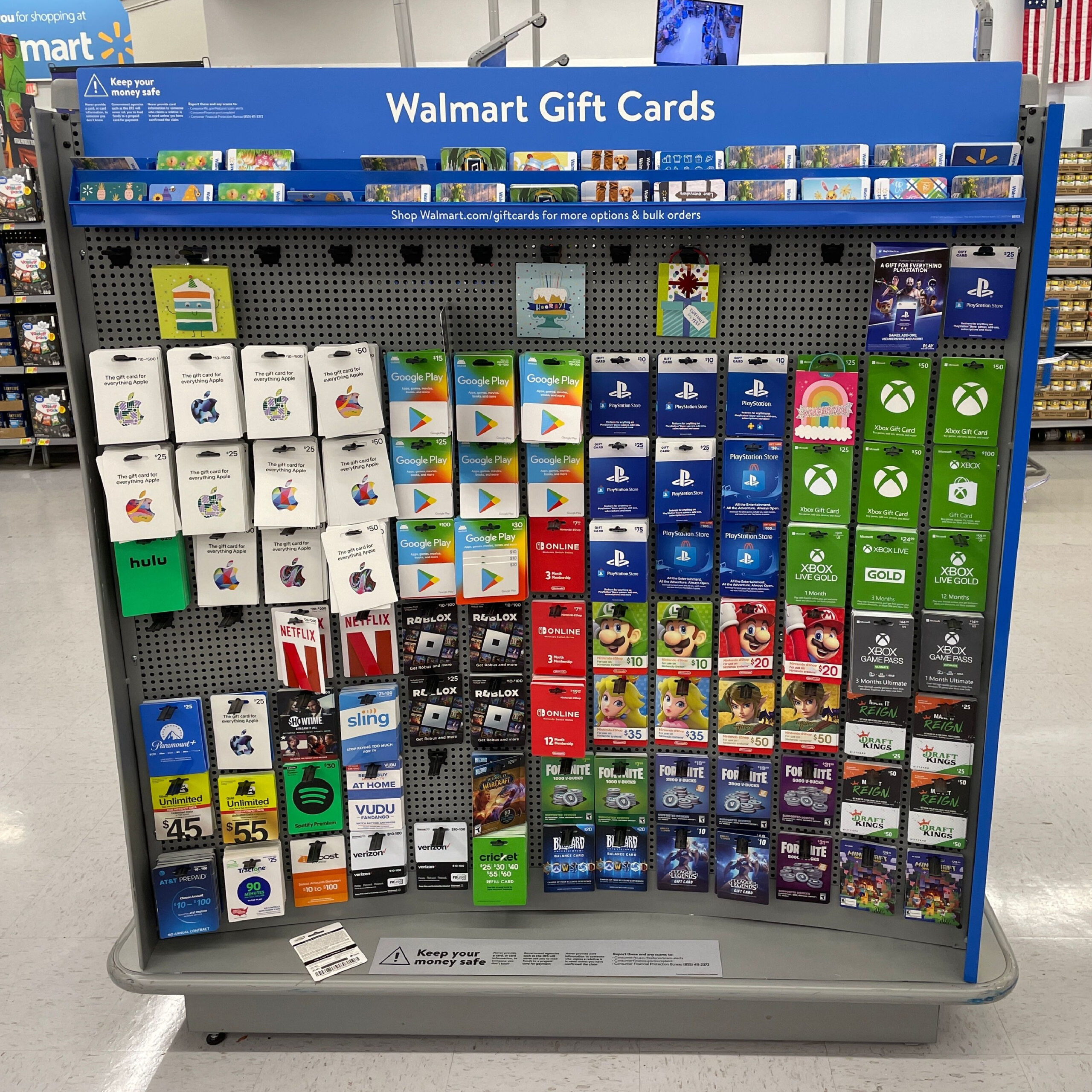walmart gift card display
