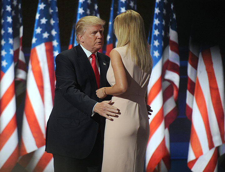 Ivanka and Donald Trump at the Republican National Convention in 2016