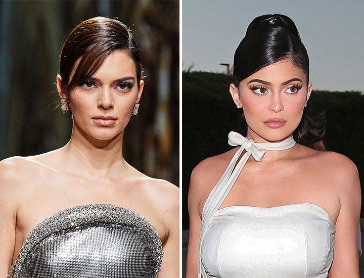 Side by side images of Kendall Jenner and Kylie Jenner