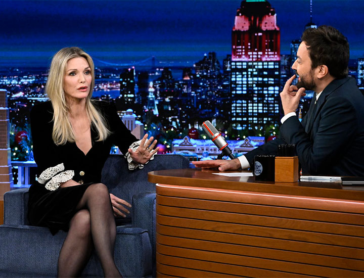 Michelle Pfeiffer YSL dress on 'Jimmy Fallon'