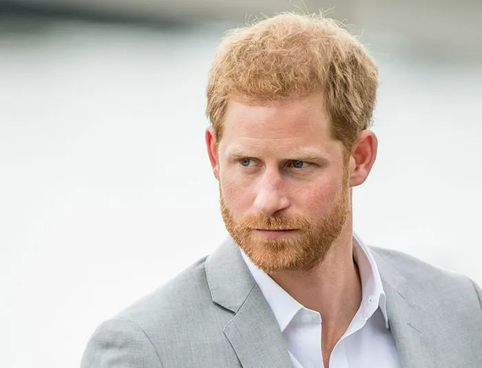 Prince Harry in grey suit