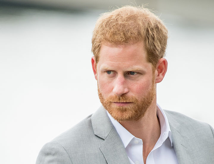Prince Harry in a grey suit