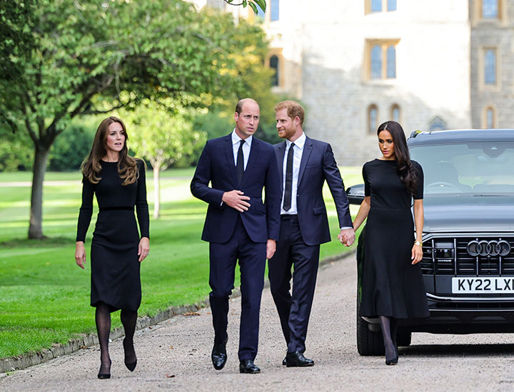 Kate Middleton Prince William Prince Harry Meghan Markle Windsor walkabout