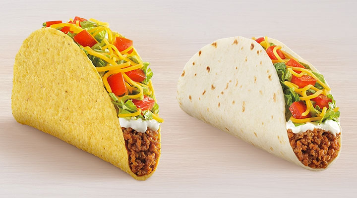Taco Bell Crunch and Soft Taco Supreme