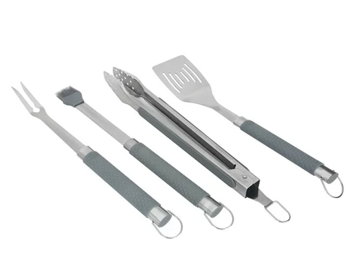Walmart Expert Grill Stainless Steel 4 piece BBQ Tool Set with Soft Grip Handles