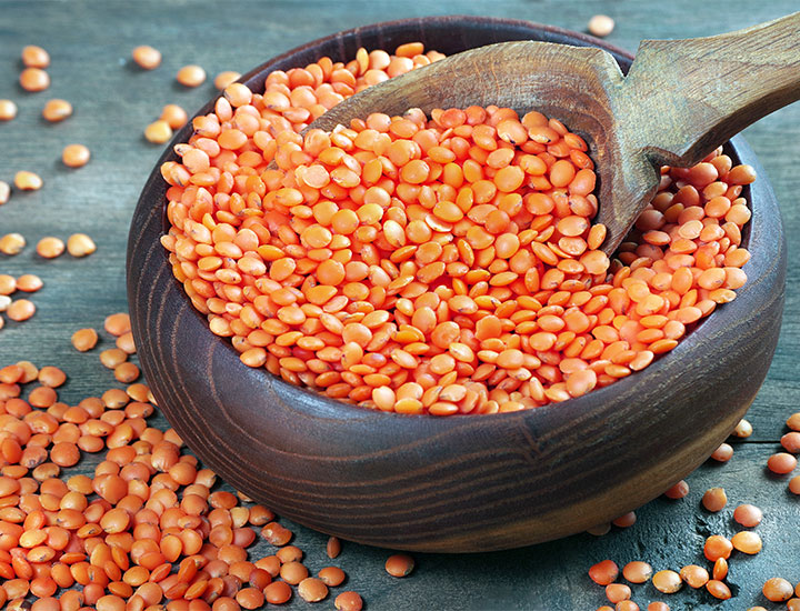 Bowls of red lentil