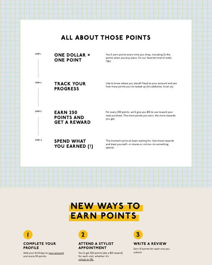 Madewell loyalty program info
