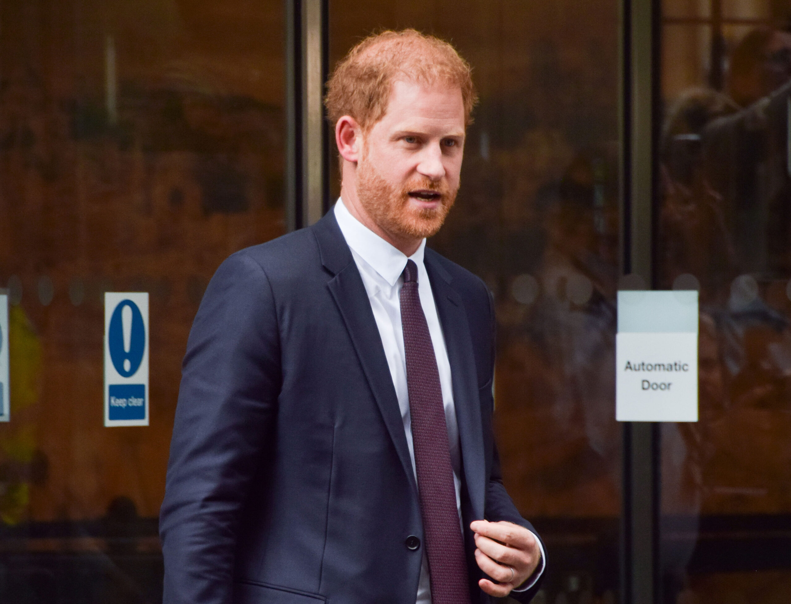 Prince Harry leaving high court