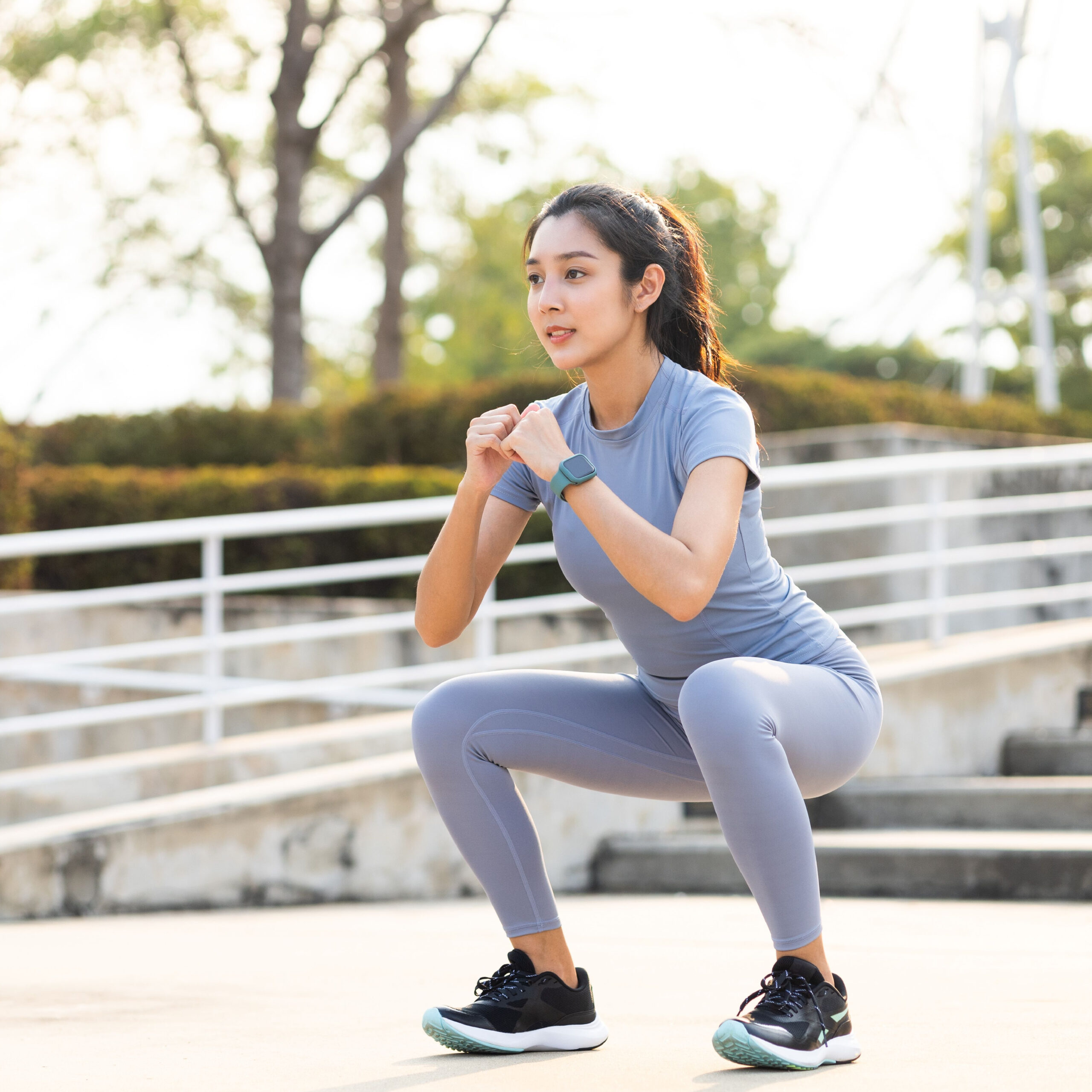 woman performing a squat