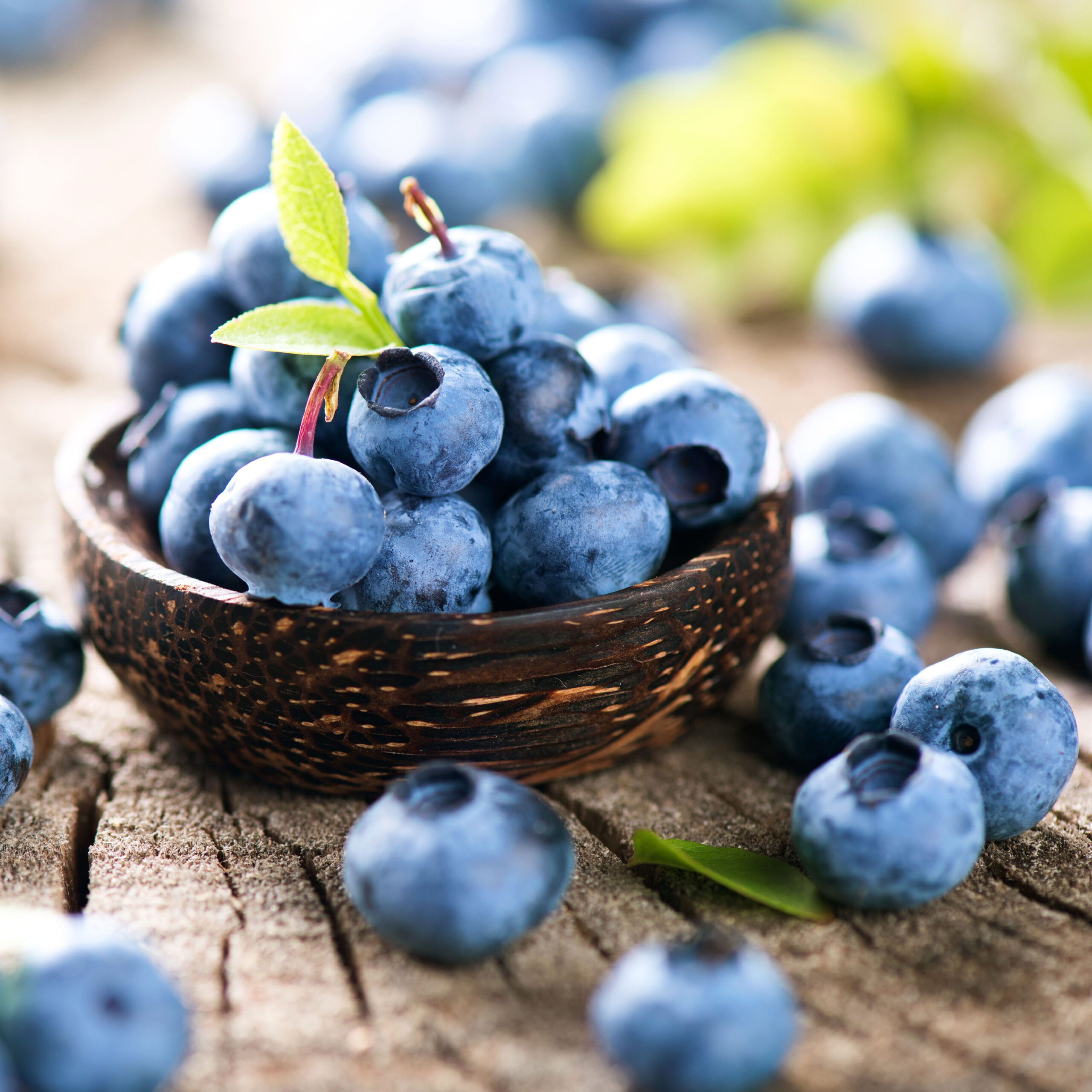 blueberries in small basket