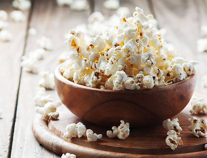 bowl of plain white popcorn