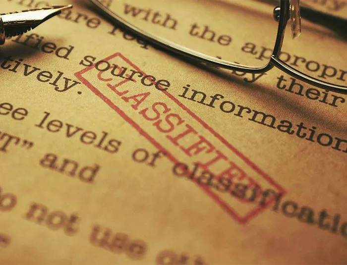 Classified stamped document