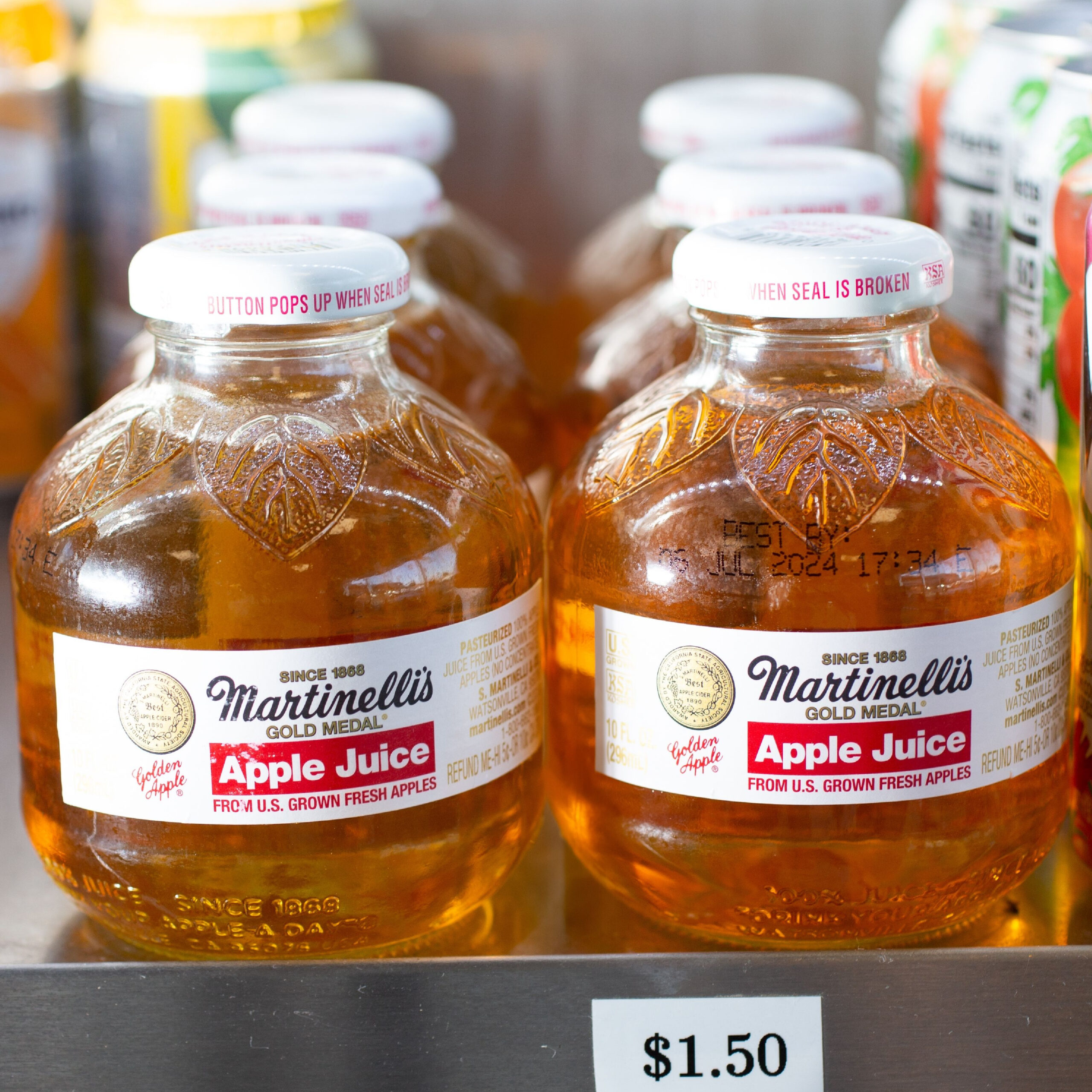 martinelli's apple juice on shelf