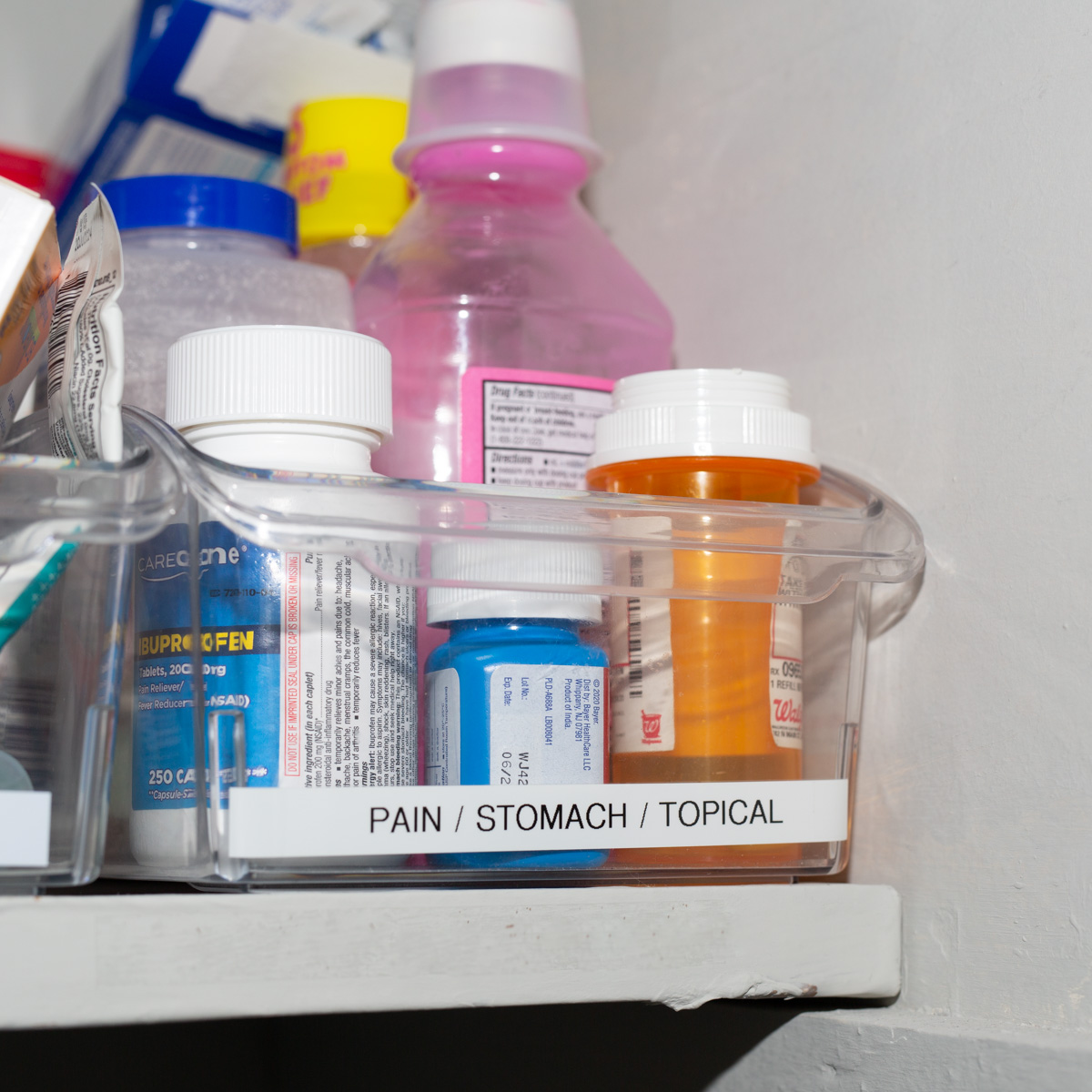 painkillers in medicine cabinet