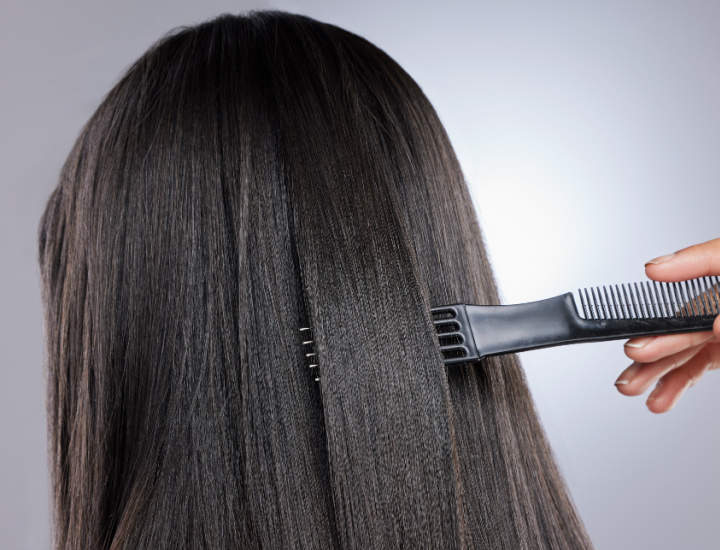 Woman with thick hair