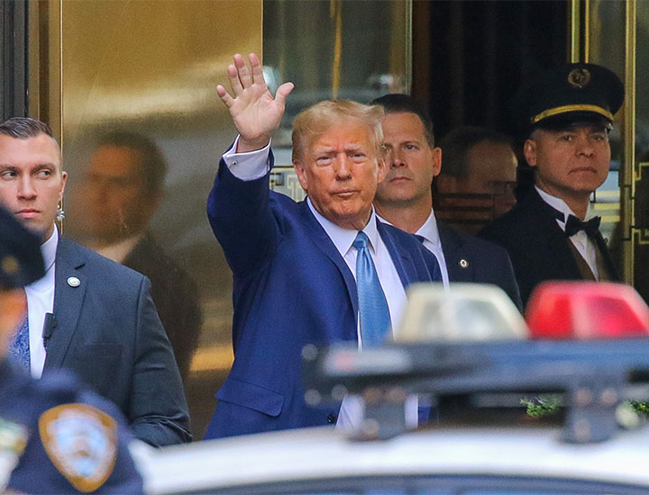 Donald Turmp spotted leaving Trump Town in NYC