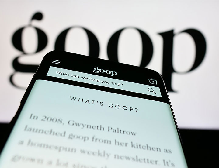 Gwyneth Paltrow's GOOP website