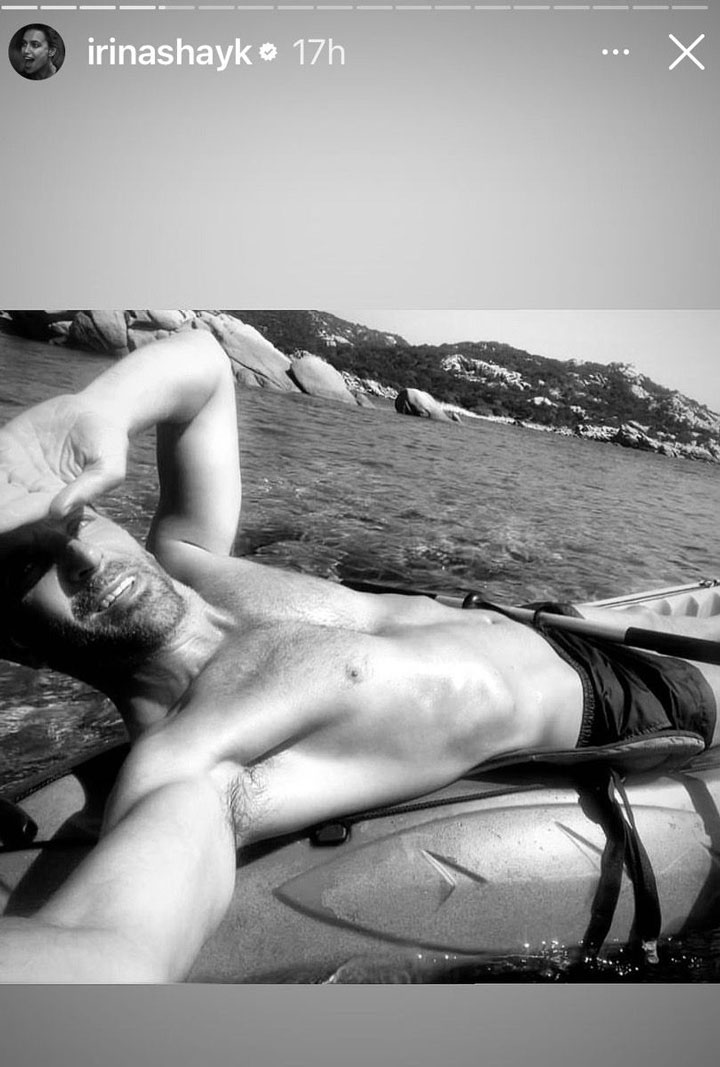 Bradley Cooper black and white picture Irina Shayk Instagram Story