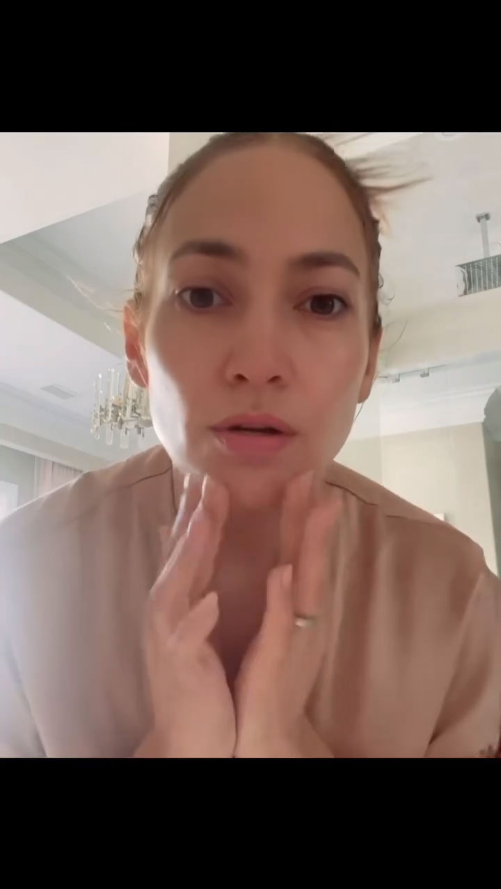 Jennifer Lopez Instagram video JLo Beauty skincare routine