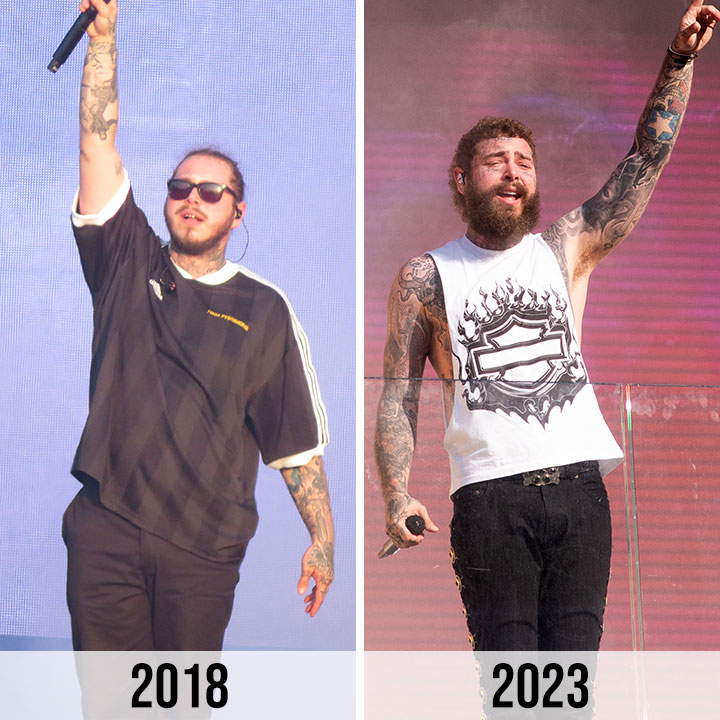 post malone before and after concert onstage weight loss
