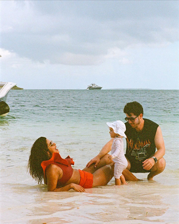 Priyanka Chopra Nick Jonas baby Malti beach Instagram
