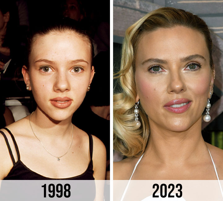 Scarlett Johansson 1998 to 2023 comparison