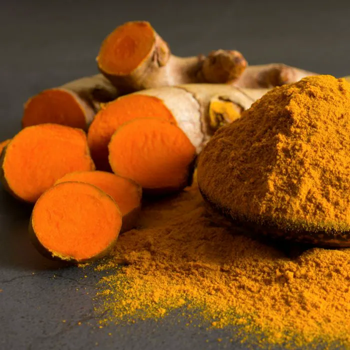 turmeric roots and powder