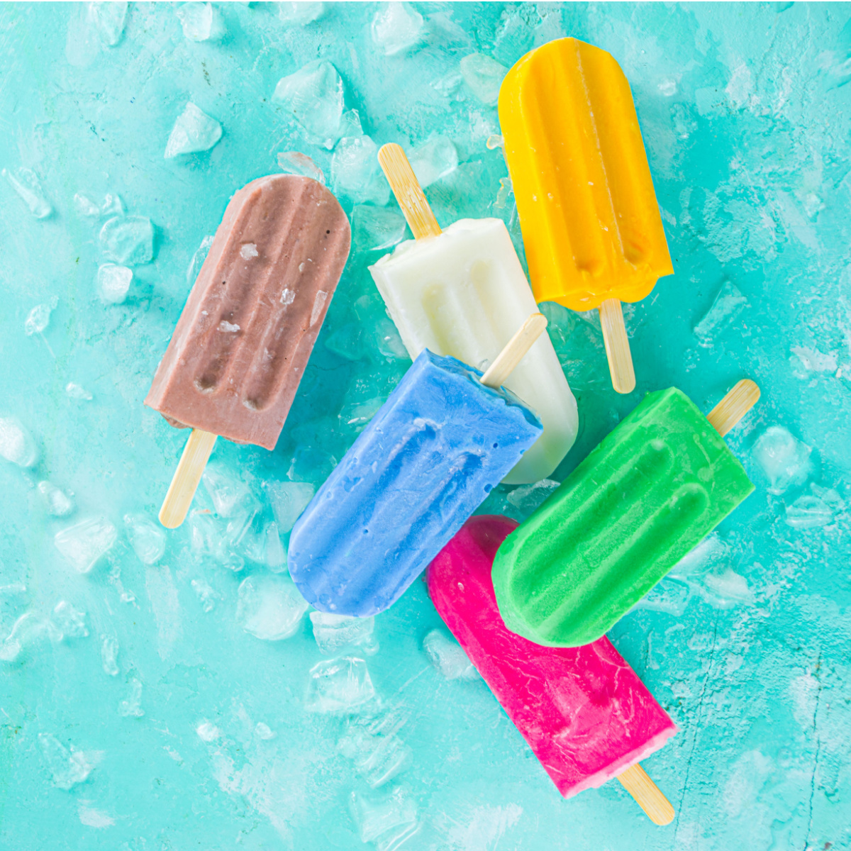 Frozen popsicles different flavors