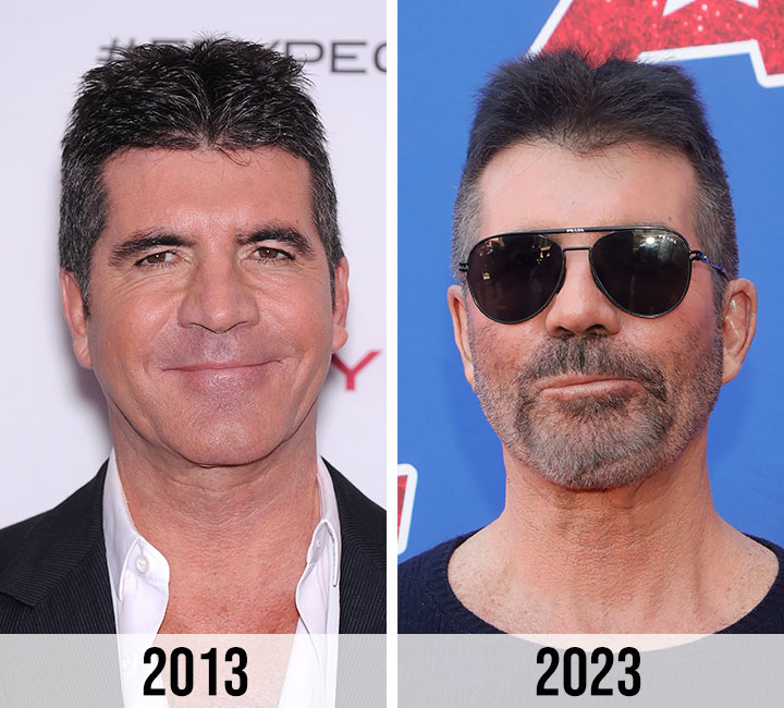 Simon Cowell transformation 2013 to 2023