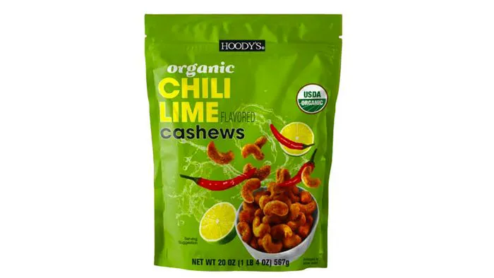 hoodys organic chili lime flavored cashews
