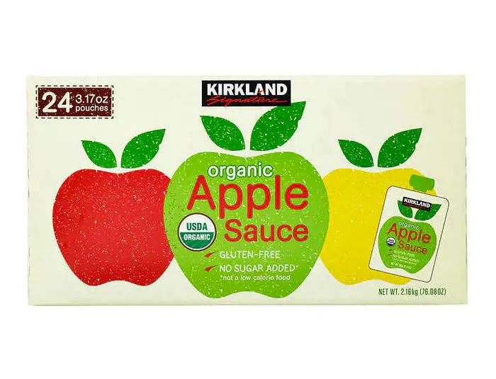 Costco Kirkland Signature Organic Applesauce pouches pack