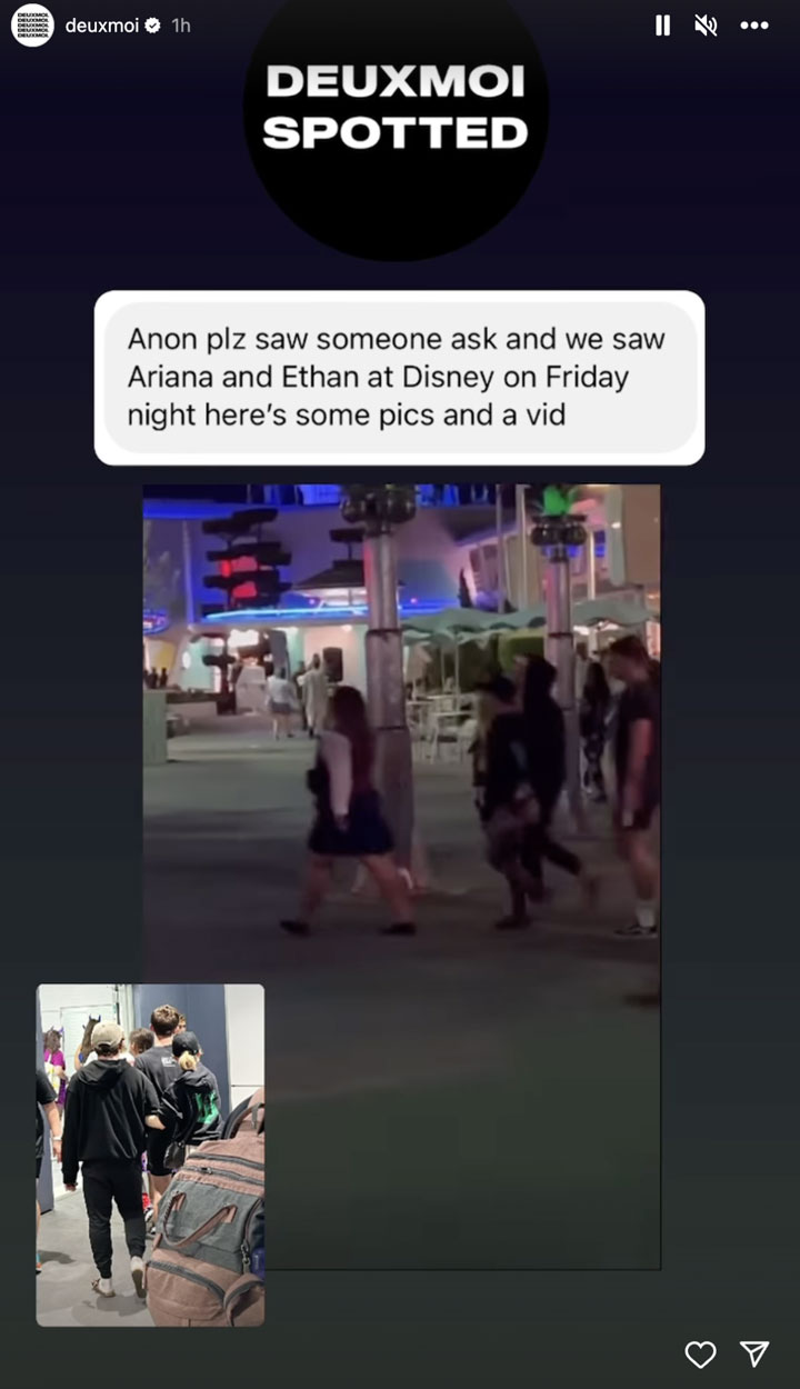 Deuxmoi spotted Ariana Grande Ethan Slater Disneyland