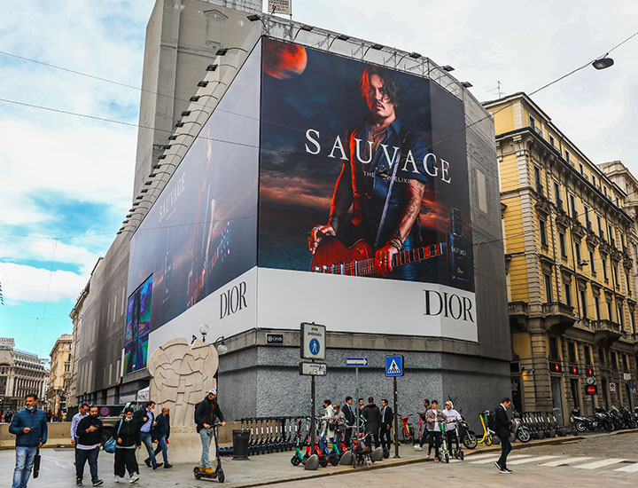 Dior Sauvage billboard in Milan, Italy