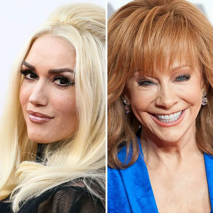 Gwen Stefani and Reba McEntire posing together at an event.