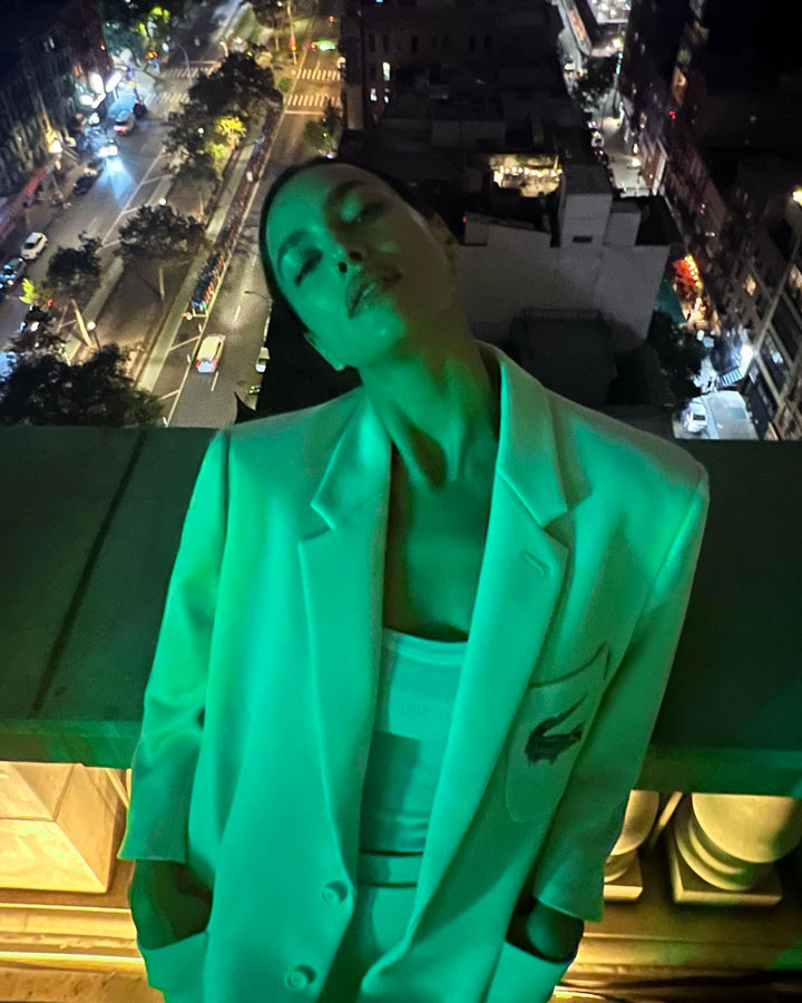 Irina Shayk Lacoste blazer Instagram