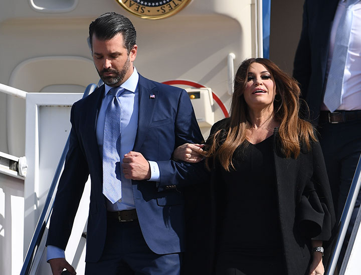 Kimberly Guilfoyle and Donald Trump Jr. depart Air Force One in 2021
