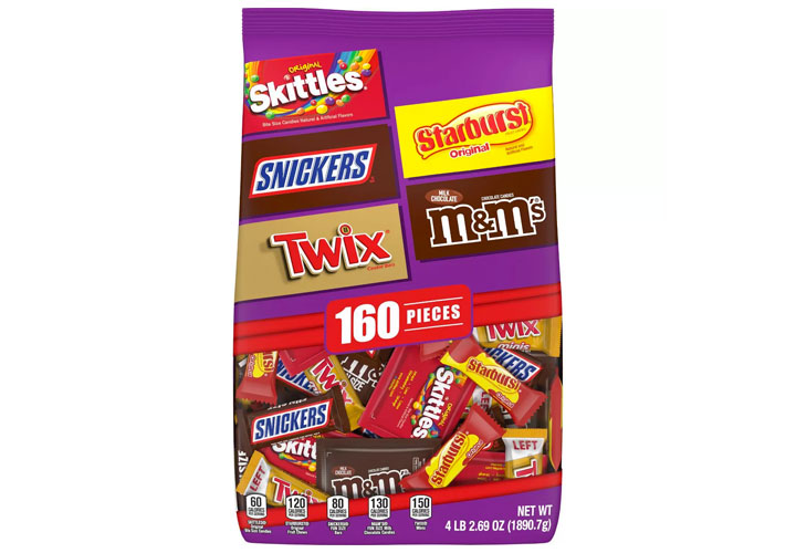 Mars Skittles Starburst Snickers Twix and M&Ms Halloween Candy Variety Pack Fun Size