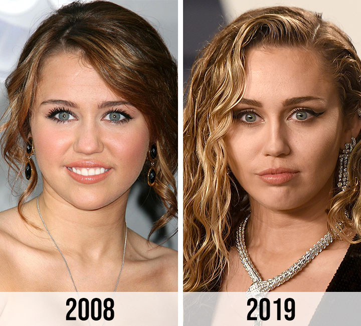 Miley Cyrus nose transformation