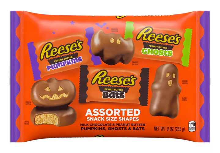 Reese's Peanut Butter Halloween Assorted Snack Size Shapes Bag